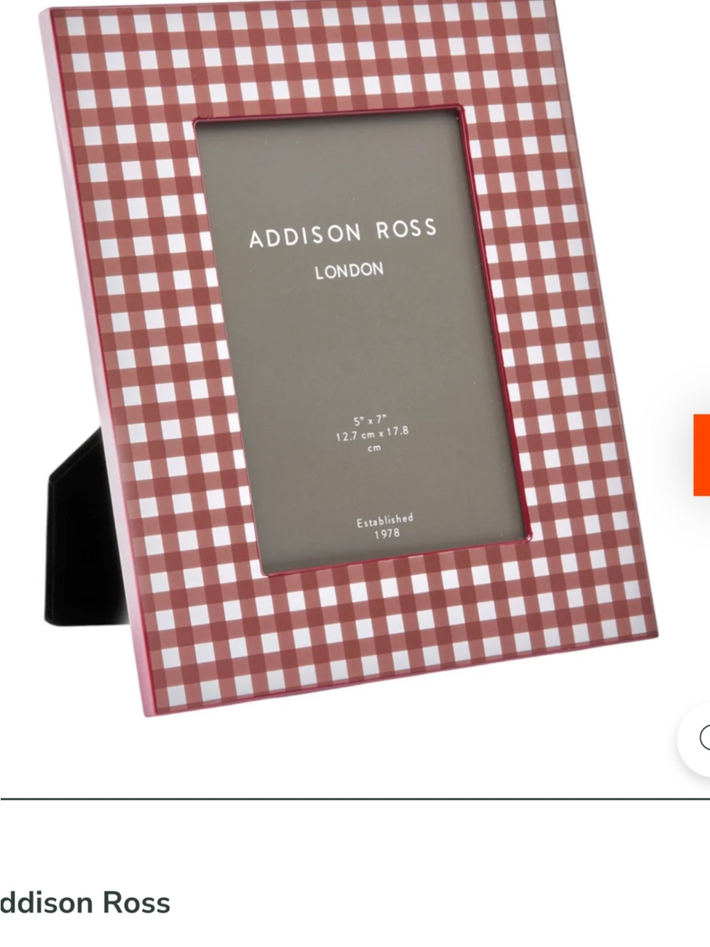 Addison Ross Cherry and White Gingham Frame